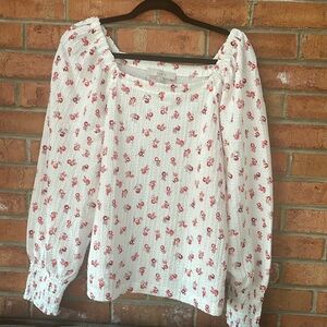 Loft Floral Long-Sleeved Blouse